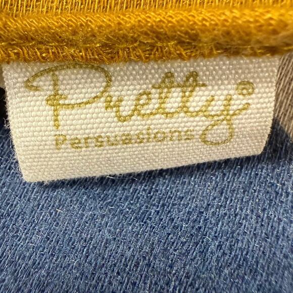 Pretty Persuasions Modern Geometric Print Scarf Yellow Red Blue 36x72 Wrap - Picture 2 of 6